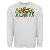 Dove Grey western believe sunflowers flowers Premium Sweatshirt - BarkalooDesign