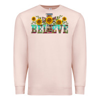 Pale Pink western believe sunflowers flowers Premium Sweatshirt - BarkalooDesign