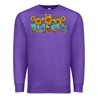 Purple western believe sunflowers flowers Premium Sweatshirt - BarkalooDesign