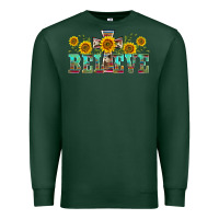 Sports Green western believe sunflowers flowers Premium Sweatshirt - BarkalooDesign