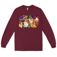 Burgundy mexican dia de los muertos coffee cups Long Sleeve Tee - CTS Tumbler Store