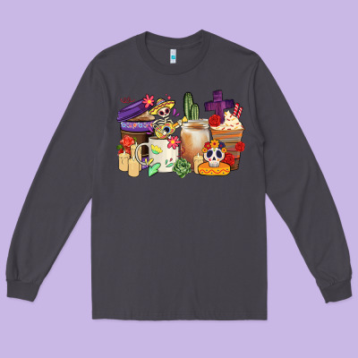 Mexican Dia De Los Muertos Coffee Cups Long Sleeve Tee Designed By Cts Tumbler Store