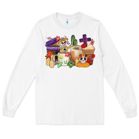 White mexican dia de los muertos coffee cups Long Sleeve Tee - CTS Tumbler Store