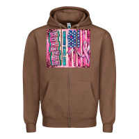 Chestnut warrior breast cancer and american flag Zipper Hoodie - AdoDesignShop
