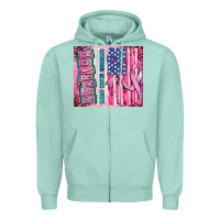 Seafoam warrior breast cancer and american flag Zipper Hoodie - AdoDesignShop