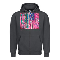 Smoke warrior breast cancer and american flag Zipper Hoodie - AdoDesignShop