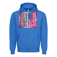True Royal warrior breast cancer and american flag Zipper Hoodie - AdoDesignShop