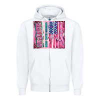White warrior breast cancer and american flag Zipper Hoodie - AdoDesignShop