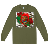Army Green mexican flag and roses Long Sleeve Tee - CTS Tumbler Store