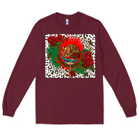 Burgundy mexican flag and roses Long Sleeve Tee - CTS Tumbler Store