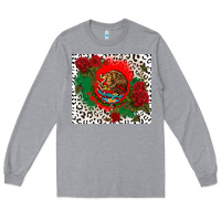 Heather Grey mexican flag and roses Long Sleeve Tee - CTS Tumbler Store