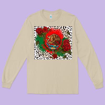 Mexican Flag And Roses Long Sleeve Tee Designed By Cts Tumbler Store