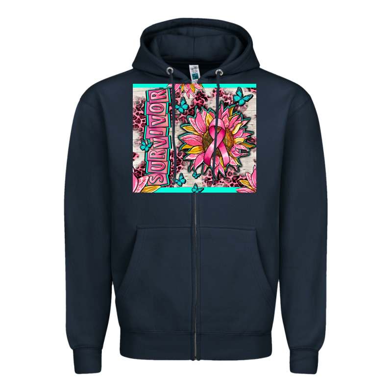 Survivor Breast Cancer Zipper Hoodie by AdoDesignShop | Teevron