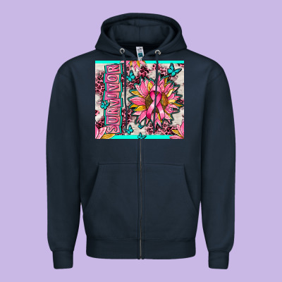 Survivor Breast Cancer Zipper Hoodie Designed By Adodesignshop