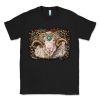 Black merino ram with leopard background Classic Tee - BarkalooDesign