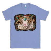 Colony Blue merino ram with leopard background Classic Tee - BarkalooDesign