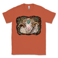 Copper merino ram with leopard background Classic Tee - BarkalooDesign