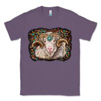 Lavender merino ram with leopard background Classic Tee - BarkalooDesign