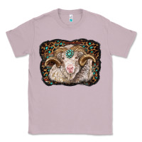 Lilac merino ram with leopard background Classic Tee - BarkalooDesign