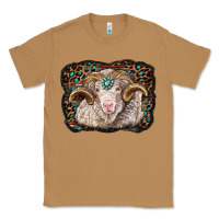 Toasted Coconut merino ram with leopard background Classic Tee - BarkalooDesign