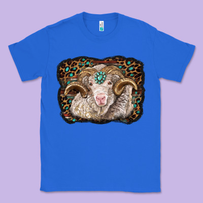 Merino Ram With Leopard Background Classic Tee Designed By Barkaloodesign