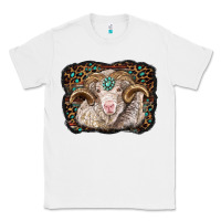 White merino ram with leopard background Classic Tee - BarkalooDesign
