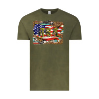 Vintage Olive western america map usa Vintage Tee - BarkalooDesign