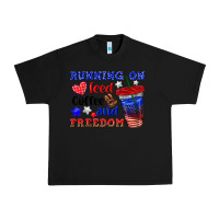 Black running on iced coffe and freedom Urban Heavy Tee - texasbilliewilder