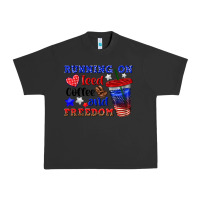 Pigment Black running on iced coffe and freedom Urban Heavy Tee - texasbilliewilder