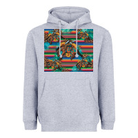Heather Grey bucking bronco serape turquoise Heavyweight Hoodie - Artiststas