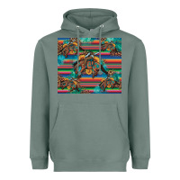 Sage bucking bronco serape turquoise Heavyweight Hoodie - Artiststas