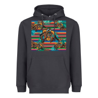 Smoke bucking bronco serape turquoise Heavyweight Hoodie - Artiststas