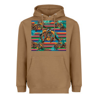 Toasted Coconut bucking bronco serape turquoise Heavyweight Hoodie - Artiststas