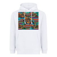 White bucking bronco serape turquoise Heavyweight Hoodie - Artiststas