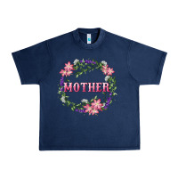 Navy mother with floral wreath Urban Heavy Tee - RanaPortraitStore