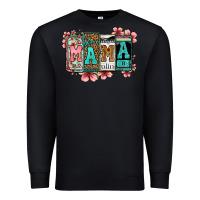 Black license letters floral mama Premium Sweatshirt - Jasminsmagicworld