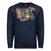 Navy license letters floral mama Premium Sweatshirt - Jasminsmagicworld