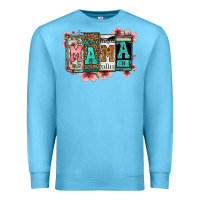 Ocean Blue license letters floral mama Premium Sweatshirt - Jasminsmagicworld
