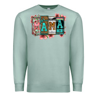 Seafoam license letters floral mama Premium Sweatshirt - Jasminsmagicworld