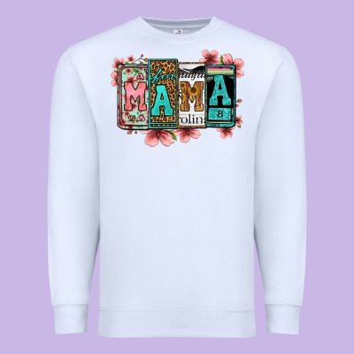 License Letters Floral Mama Premium Sweatshirt Designed By Jasminsmagicworld