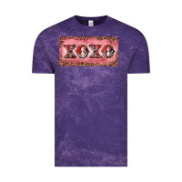 Cloud Purple Xoxo cowhide and leopard Vintage Tee - RanaPortraitStore