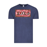 Vintage Denim Xoxo cowhide and leopard Vintage Tee - RanaPortraitStore