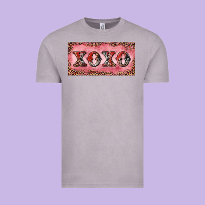 Vintage Tee Xoxo cowhide and leopard