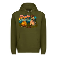 Army Green happy camping Premium Hoodie - NancyCooperArtShop