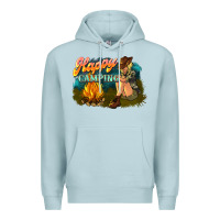 Blue Mist happy camping Premium Hoodie - NancyCooperArtShop