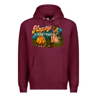 Burgundy happy camping Premium Hoodie - NancyCooperArtShop