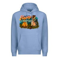 Colony Blue happy camping Premium Hoodie - NancyCooperArtShop