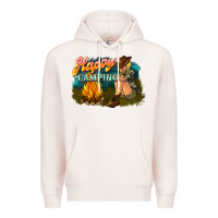 Pale Pink happy camping Premium Hoodie - NancyCooperArtShop