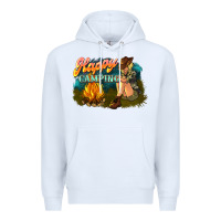 White happy camping Premium Hoodie - NancyCooperArtShop