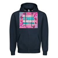 Navy pink ribbon cancer Zipper Hoodie - AdoDesignShop